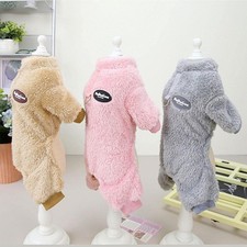 Dog Fuzzy Velvet Pajamas Thermal Pet Clothes for Dog Pajamas Warm Winter Clothes