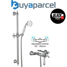 Traditional Dual Control Thermostatic Exposed Shower Mixer Valve + Riser Rail