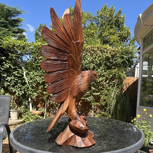 Hand carved wooden eagle - wooden, bird