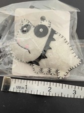 White Bull Dog Staffordshire Terrier Fabric Broach