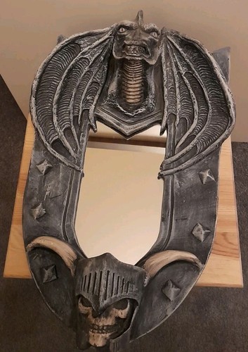 Gothic mirror and candleholder - and,