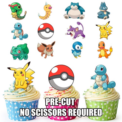 Precut pokemon edible cupcake - precut,