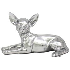 SALE SILVER CHIHUAHUA DOG ORNAMENT SCULPTURE LEONARDO HOME COLLECTION 27CM