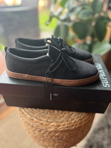 Supra belay black canvas - canvas, gum