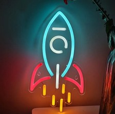 Rocket Spaceship Neon LED