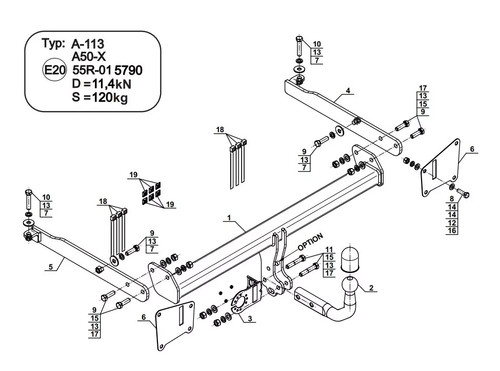 Detachable swan neck tow - detachable,