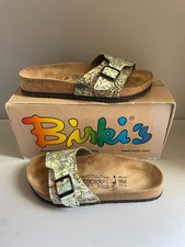 Birkenstock Birki's Catalina green plants and birds print sandals uk 5.5 eur 39