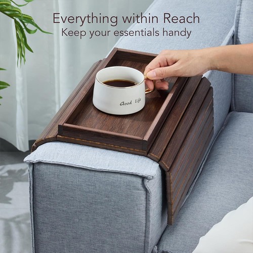 Bamboo sofa armrest tray - bamboo,