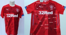 2014-15 Rangers 3rd Shirt Squad Signed inc. Law, Boyd & Miller COA & Map (24399)