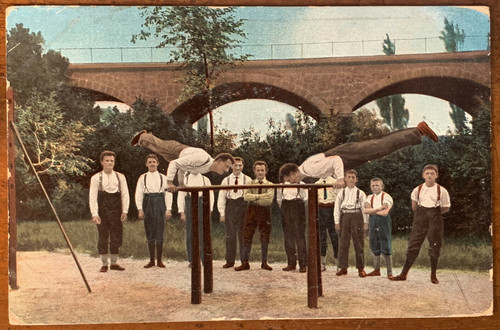 Boys doing gymnastics - doing,