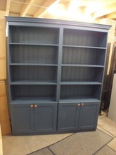Buckingham Painted 4 Door Open Top Library Unit- F&B Stiffkey blue bespoke avail