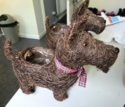 Garden rattan scottie dog 2 - garden,