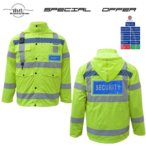 Viz security rain jacket - hi,