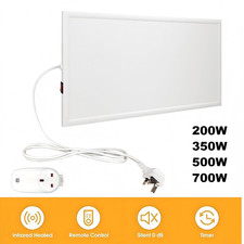 200W Infrared Heating Panel Indoor Radiant Wall Mount Heater with Switch - White