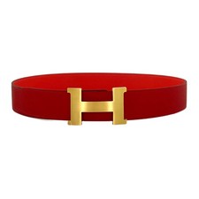 Hermès H Belt in Rouge