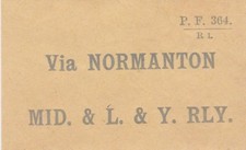 Midland Railway Luggage Label VIA NORMANTON MID & L&Y RLY