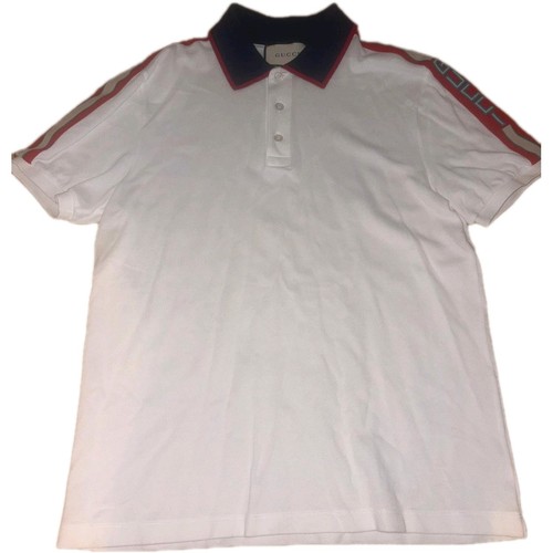 Gucci tape logo polo shirt - gucci,