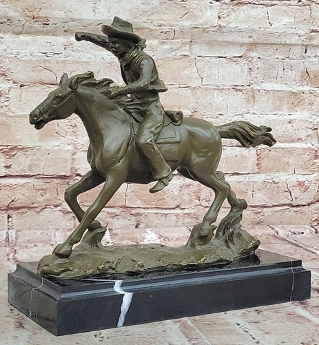 Cowboy galloping horse - cowboy, on