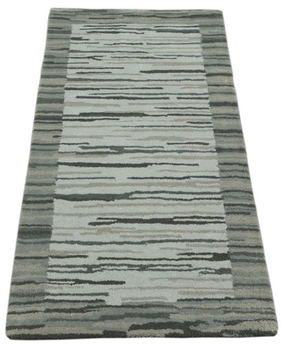 Gray rug 100 wool - gray, 70x140