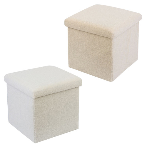 Square footstool teddy fleece - square,