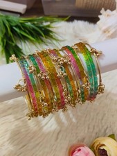 Multicolor Glass Bangle Set