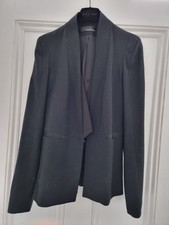 Amanda Wakeley  black tuxedo style wool blend blazer jacket I42 UK10