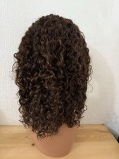 16 Inch 100% Human Hair Lace Front Wig 13x4 Curly Wave Brown Natural Glueless