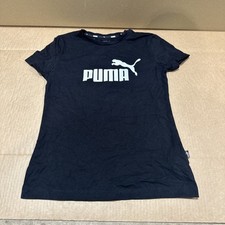 Puma Kids Logo Print T Shirt In Black & White - Size 11-12 Yrs - New Missing Tag