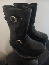 SCHUH BLACK CHUNKY BIKER BOOTS