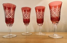 4 x Vintage Bohemia Cranberry