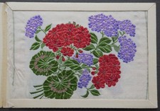 HELIOTROPE and GERANIUM Kensitas Wix Postcard Silk Flowers
