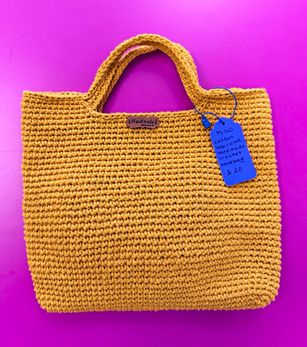 Handmade crochet cotton tote - handmade,