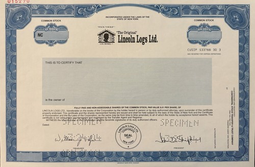 Lincoln logs specimen stock - lincoln,