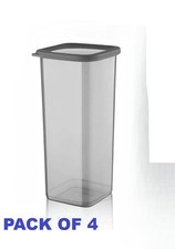 4x Plastic Food Containers with Lids BPA-Free Plactic Kitchen & Pantry Organiser