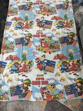 Rare Vintage Mario Zelda Nintendo Single Duvet Cover Pillowcase 1992...