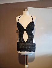 Black silver diamante sequin