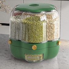 rotating rice bucket Food Dispensers Airtight Grain Food Storage Container