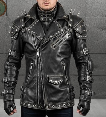 Men black spiked - black,