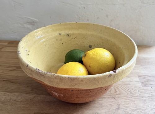 Vintage french glazed yellow - vintage,