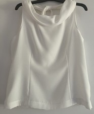 Moschino Cream Blouse With Soft Cowl Neck And Back Tie Size 14