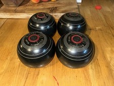 Set Of 4 Allmark Clubmaster Lawn Bowls, Size 3, Medium, K01,Good Condition Shown