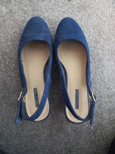Peacocks Blue Suede Wedges