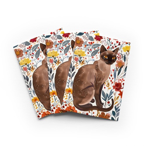 Burmese cat wildflowers - burmese,