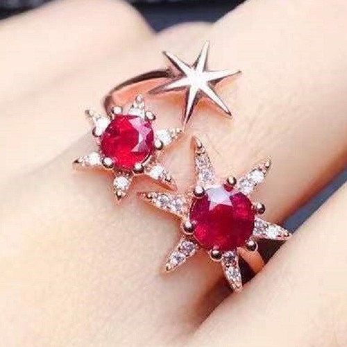 Crystal red flower rose gold - red,