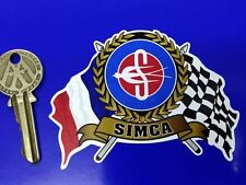 SIMCA Flags & Scroll classic sports car sticker 1000 Rallye Rancho