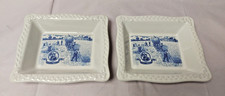 Set of 2 Shredded Wheat Bowls Retro Blue & White Rectangle Centenary 1892-1992