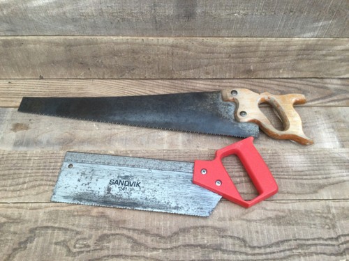 Two vintage carpentry saws - vintage,