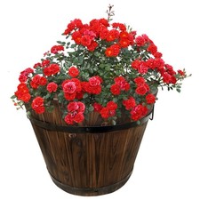 Planter XL Round Wood Plants