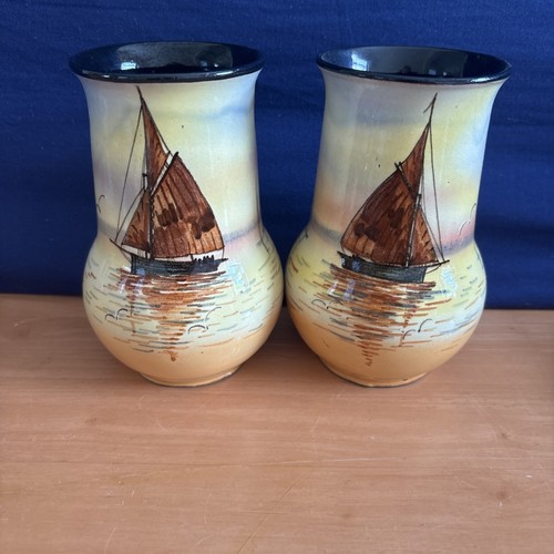 Pair watcombe pottery - pair, vases