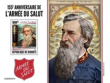 THE SALVATION ARMY (TSA) & William Booth Charity Stamp Sheet (2020 Djibouti)